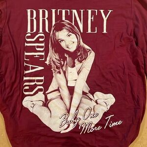 Britney Spears collection, original burgundy, long sleeve graphic T-shirt